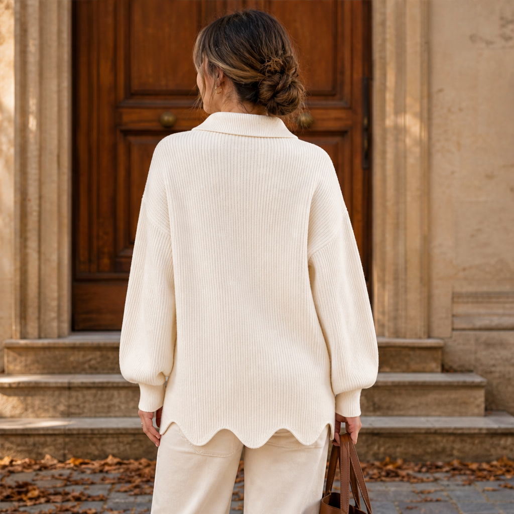 Ovelline – Pullover Collo a V Maniche a Palloncino lifestyle