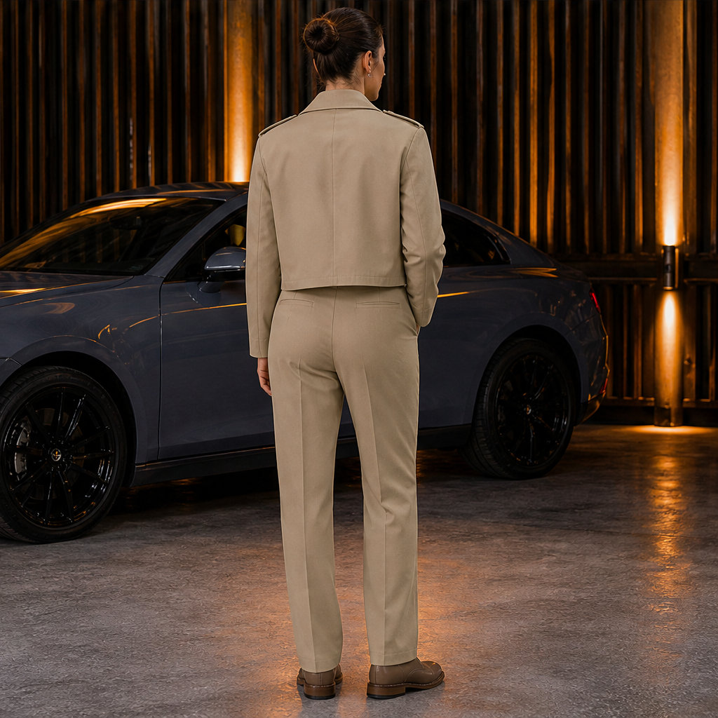 Varonte – Completo Giacca Trench Corta e Pantaloni lifestyle