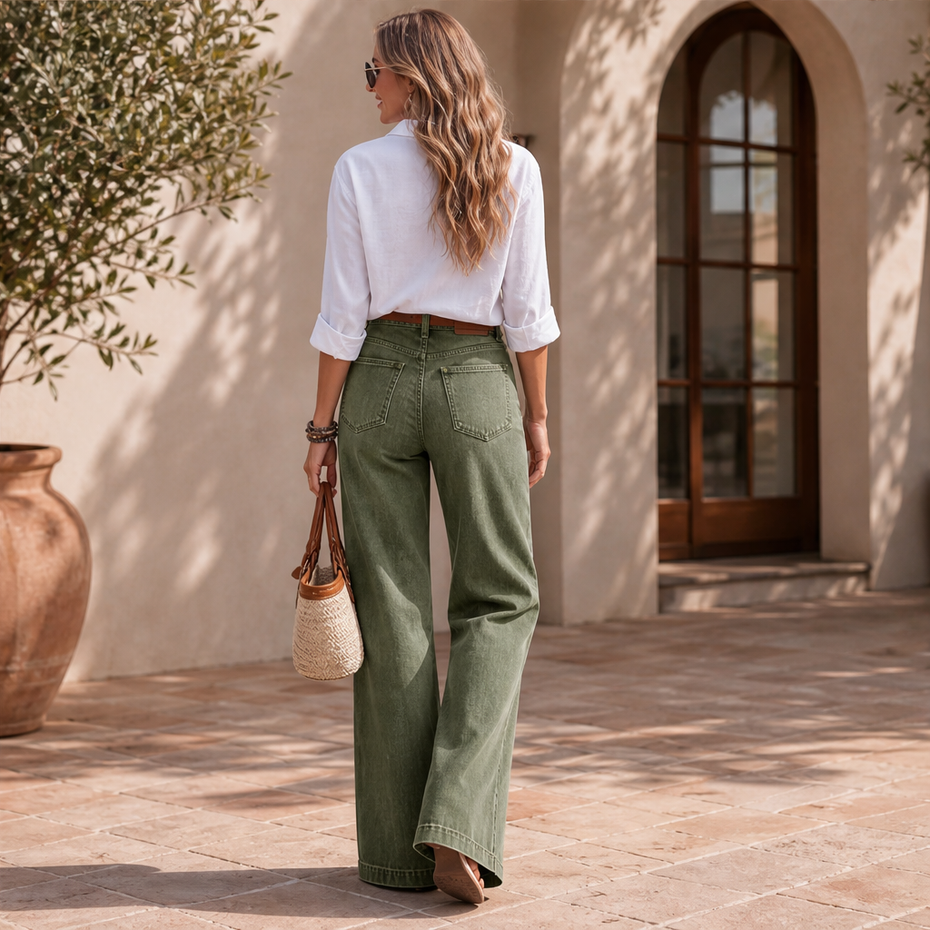 Velmora – Jeans a Gamba Larga Vita Alta lifestyle