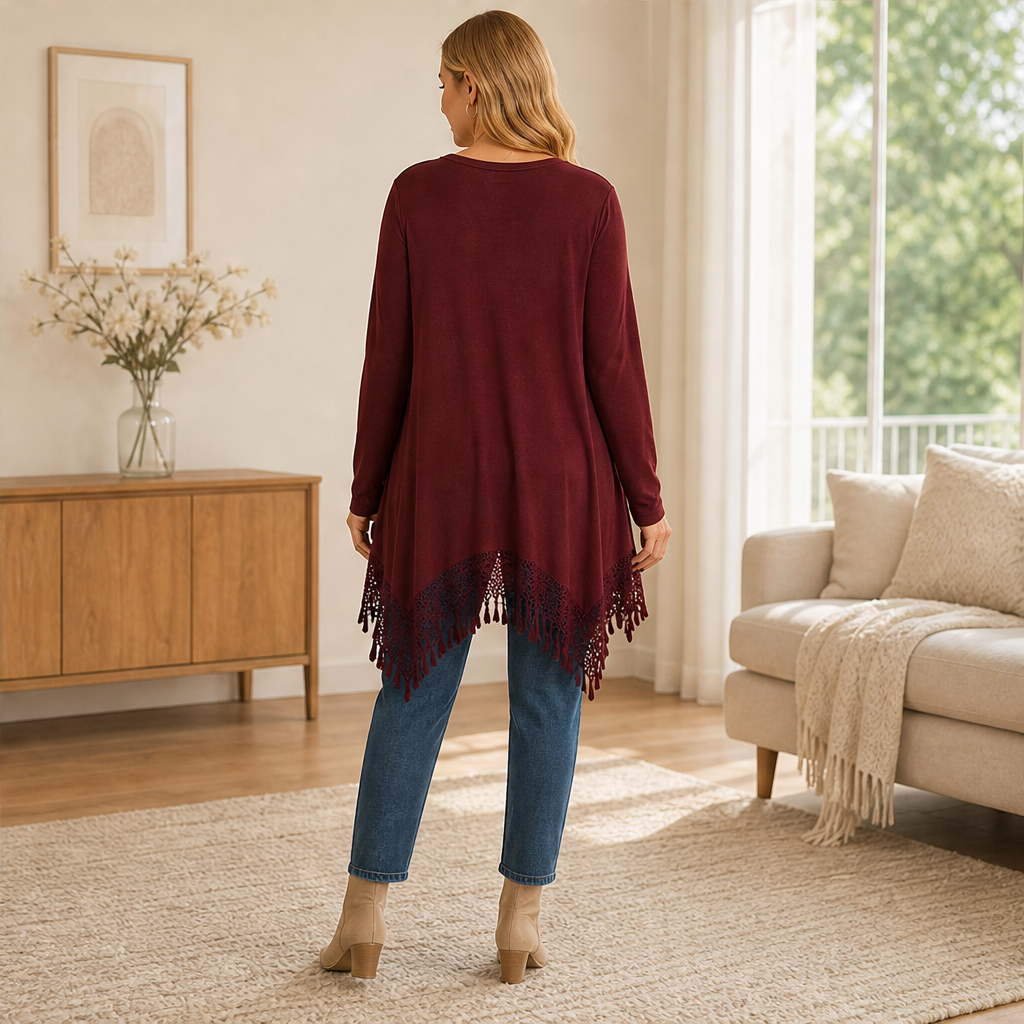 Velouna – Tunica Bohémien con Pizzo e Frange lifestyle