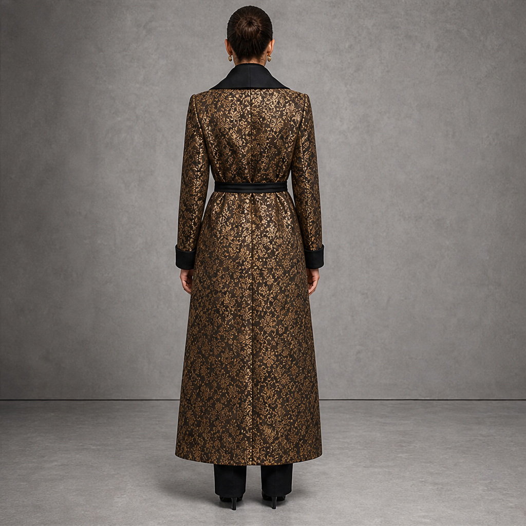 Veloria – Cappotto Lungo con Revers Ampio Contrastante lifestyle