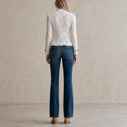 Veloresa – Giacca in Pizzo Collo Coreano Doppiopetto lifestyle