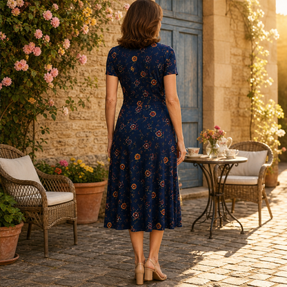Fiorella – Abito Floreale a Vita Incrociata lifestyle