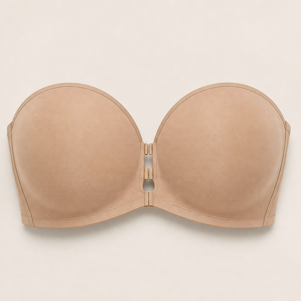 Velmira – Reggiseno Push-Up Senza Spalline con Chiusura Frontale Nude