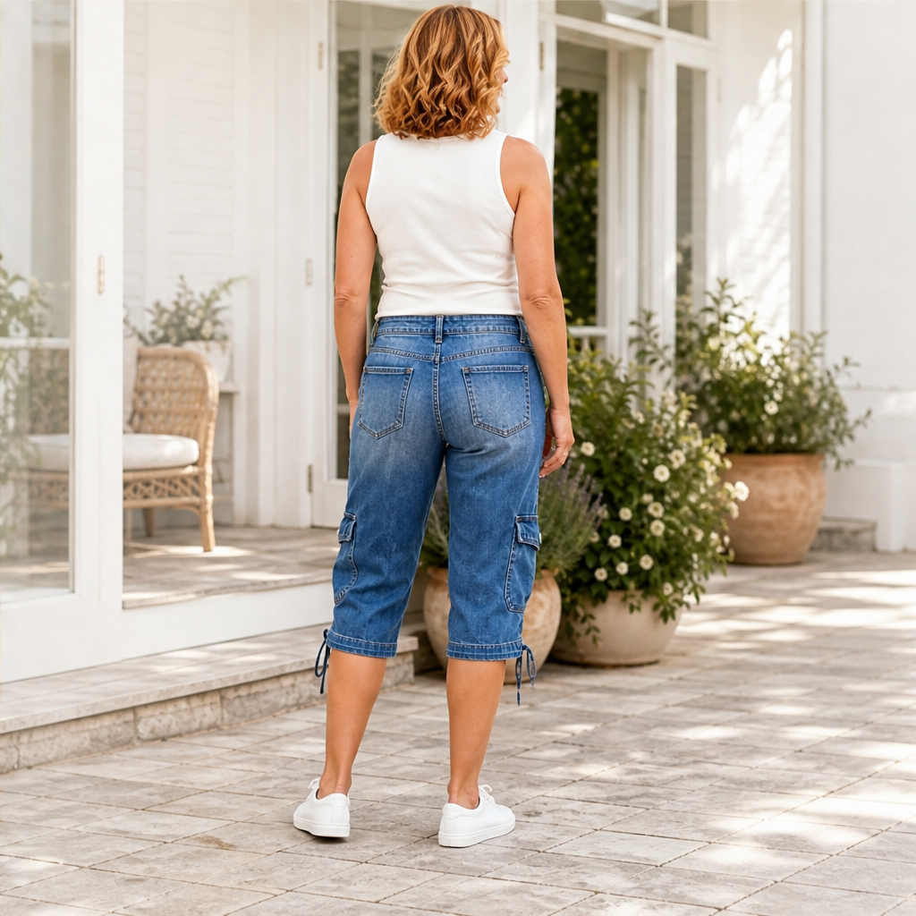 Varonella – Jeans Capri Gamba Dritta con Tasconi lifestyle