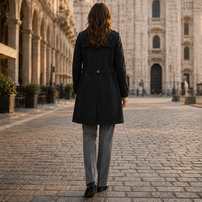 Milvora – Giacca Lunga in Cotone Lavato lifestyle