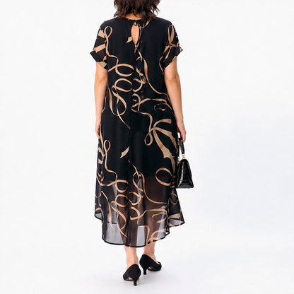 Verolena – Scollo a V Doppio Strato Vestito Midi lifestyle