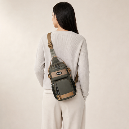 Borsa a Tracolla Multifunzionale Verde Oliva con Tracolla Regolabile – Tessuto Oxford