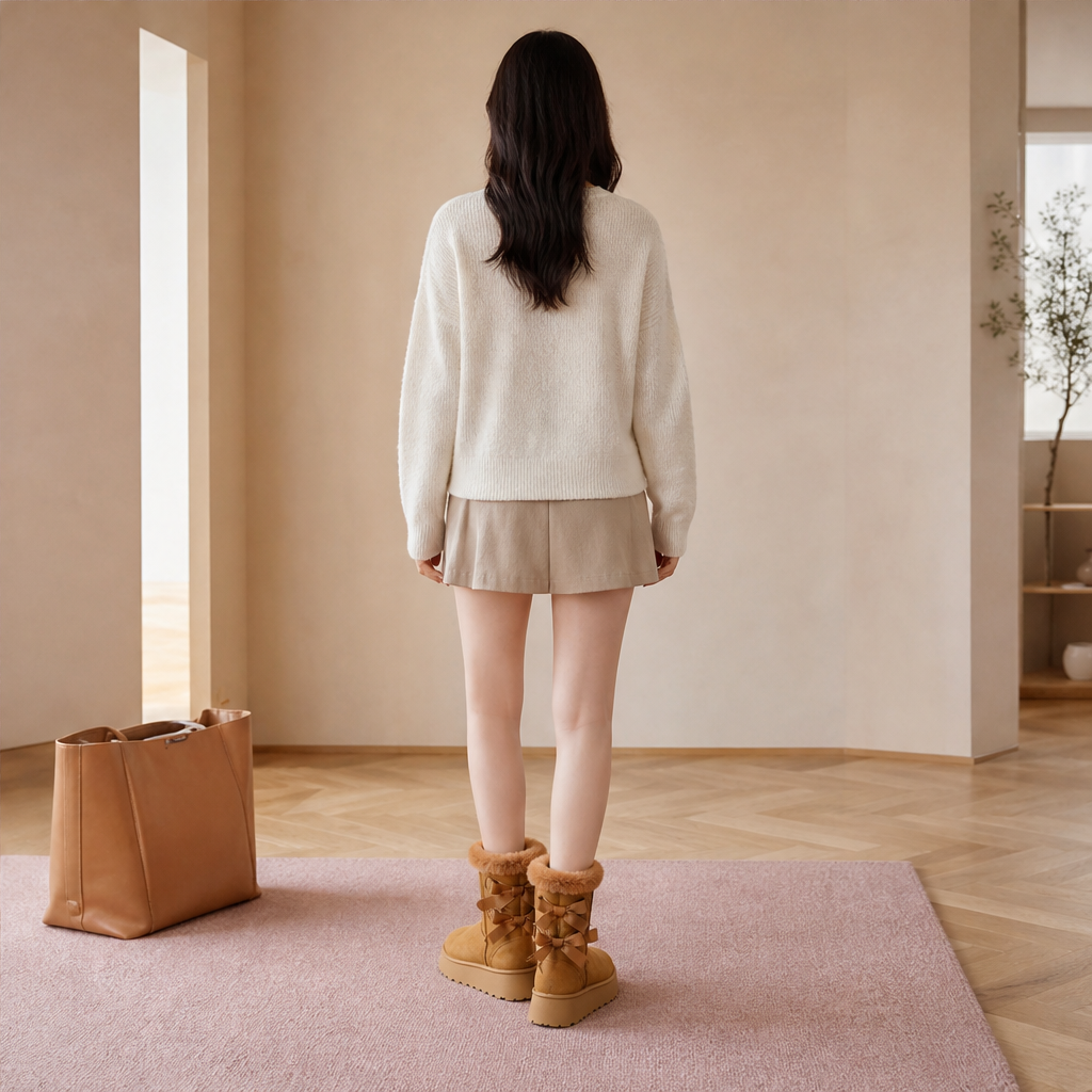 Nevalia – Stivaletti da Neve con Plateau e Fiocco lifestyle
