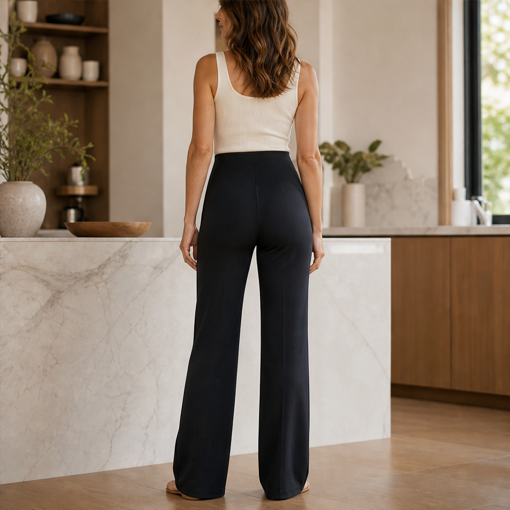 Morvella – Pantaloni a Vita Alta Gamba Larga lifestyle
