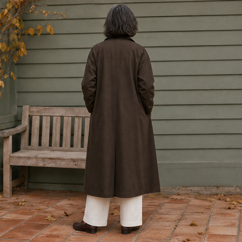 Vornetta – Cappotto in Cotone Cerato con Collo Staccabile lifestyle