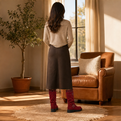 Varonne – Stivali Slouchy in Scamosciato con Fibbie lifestyle