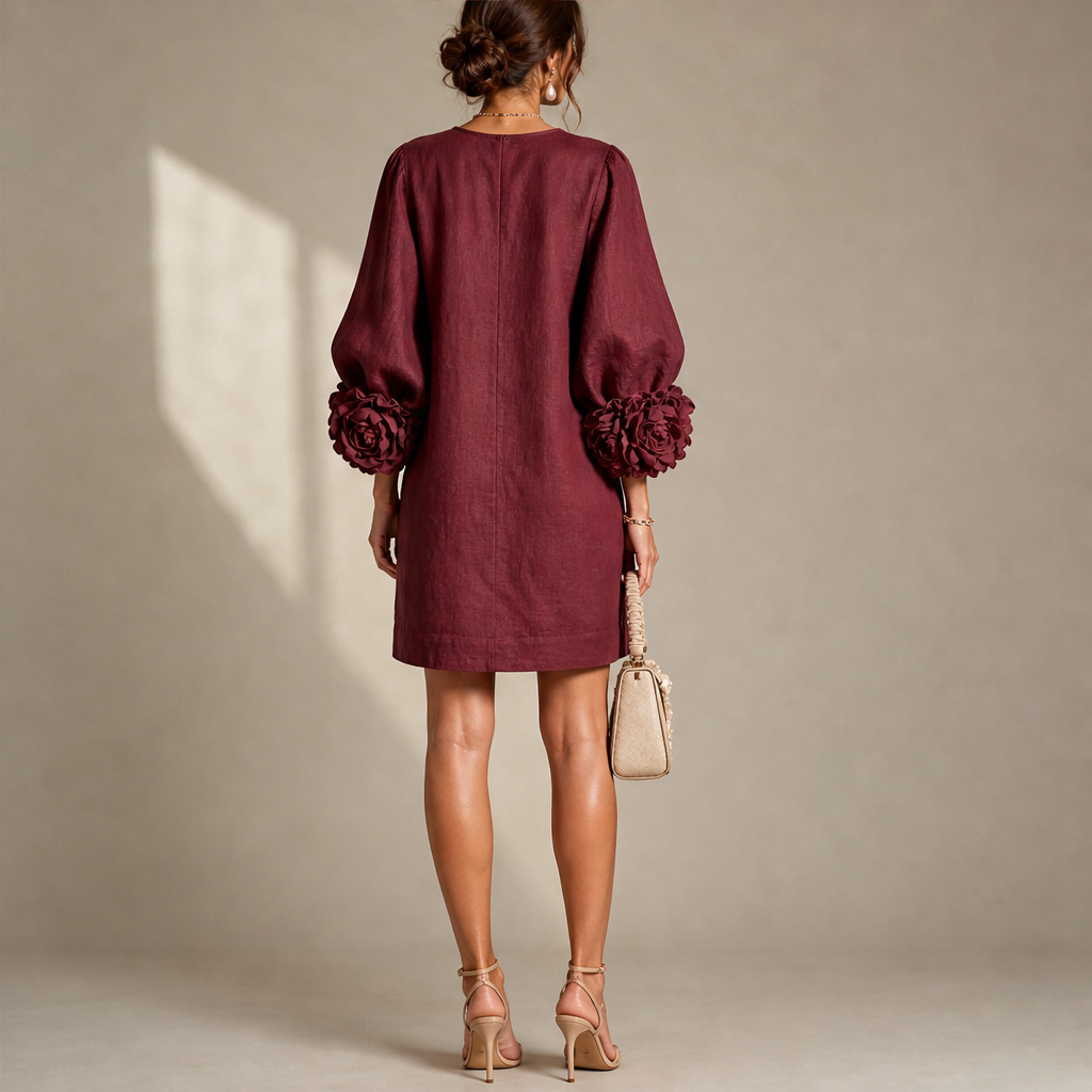 Fioralia – Mini Abito in Lino con Polsini Floreali lifestyle