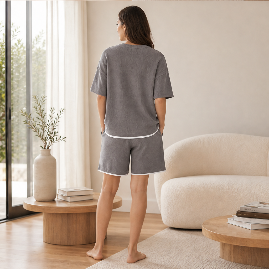 Vaffelo – Completo Loungewear in Maglia a Waffle lifestyle