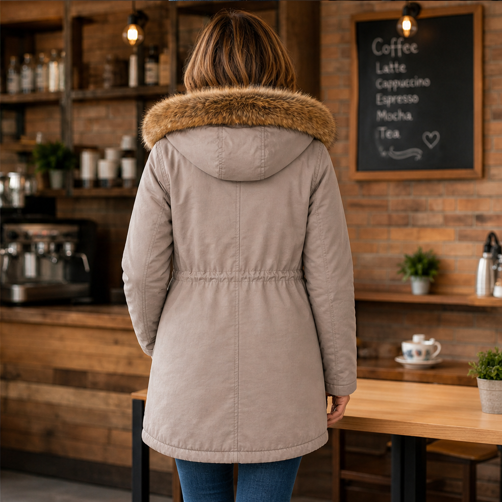 Volmara – Parka Imbottita con Cappuccio in Pelliccia Sintetica lifestyle