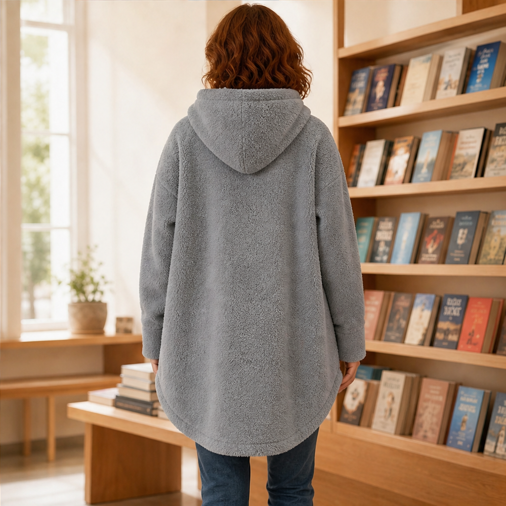 Orsetta – Giacca Lunga in Pile Teddy con Cappuccio lifestyle
