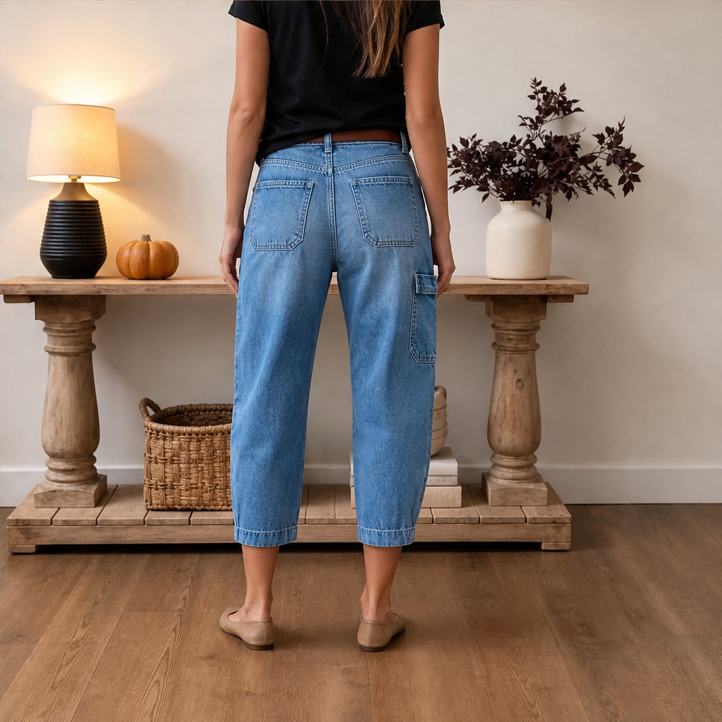 Barrelia – Jeans Barrel Fit Cropped Vita Media lifestyle