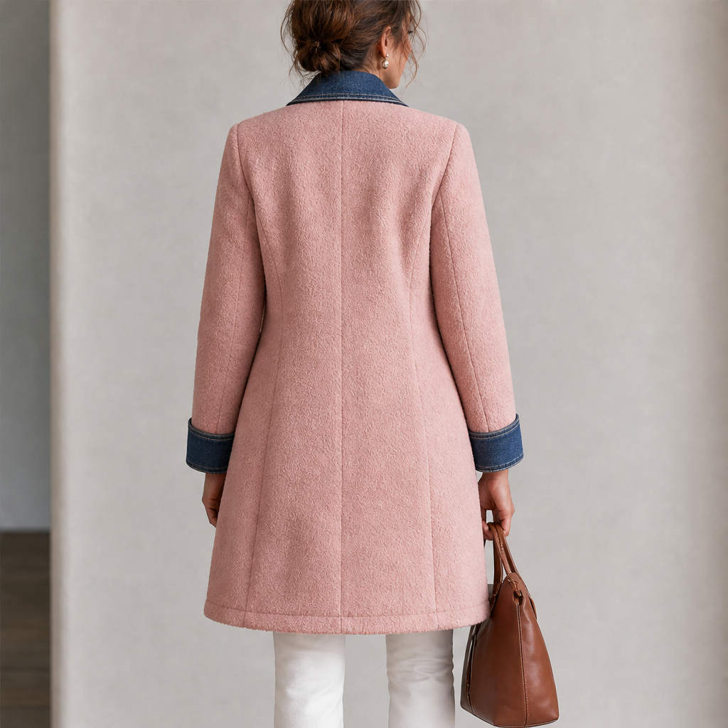 Velmora – Cappotto Midi in Pile Patchwork Denim lifestyle
