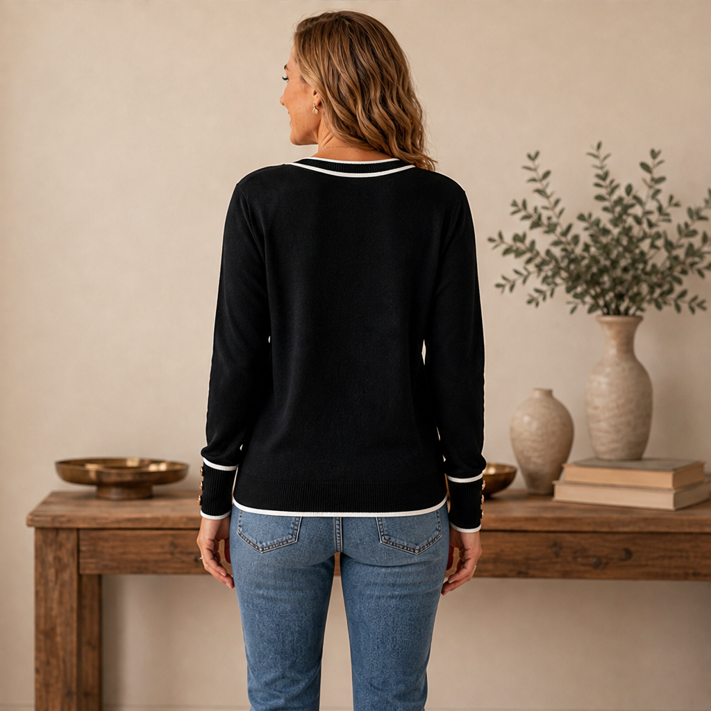 Varonne – Maglia a Contrasto Scollo a V lifestyle
