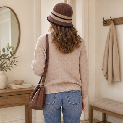 Verolli – Cappello Cloche a Righe Pieghevole lifestyle