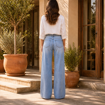 Varonne – Jeans a Gamba Larga con Cuciture Frontali lifestyle