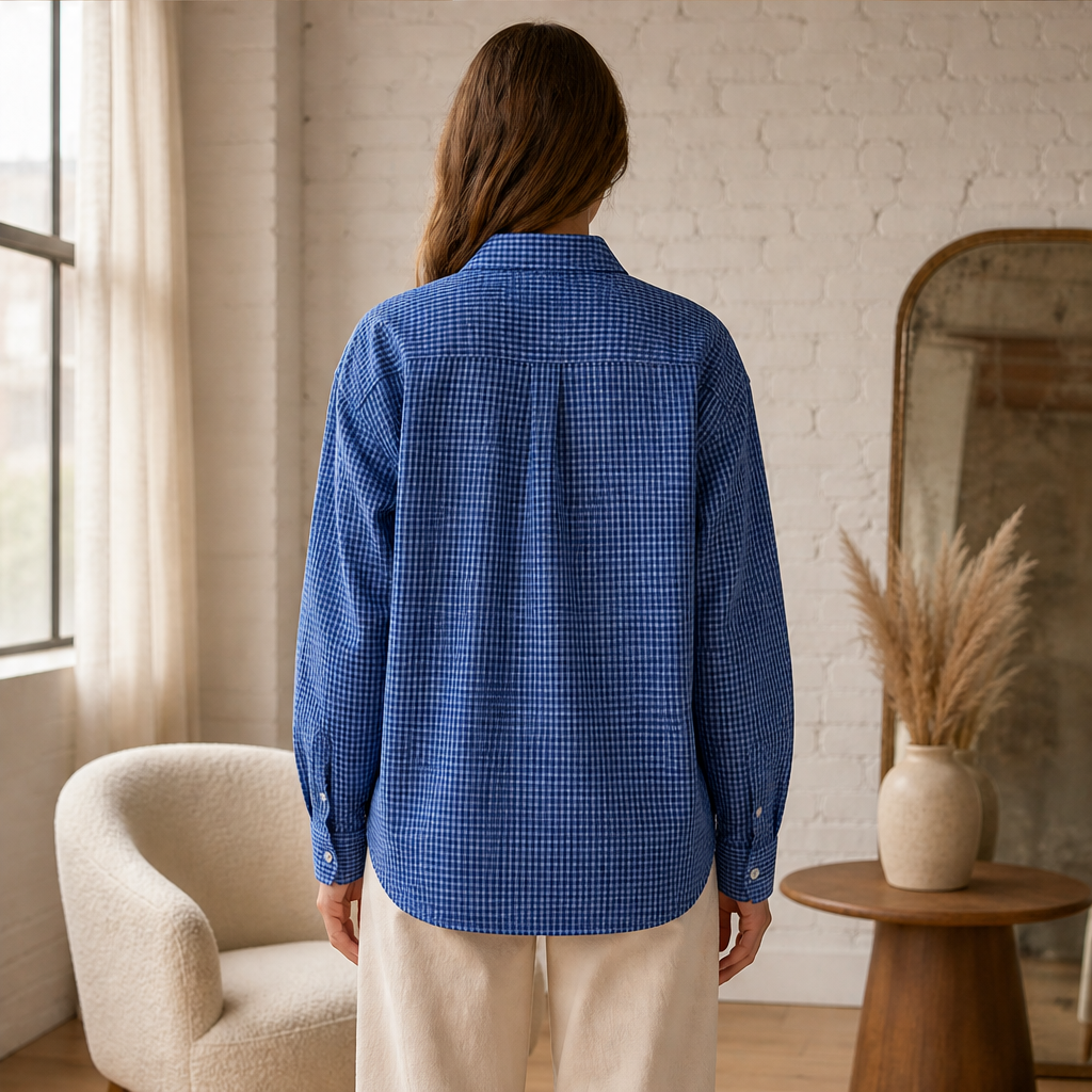 Verraco – Camicia a Quadretti con Orlo Curvo lifestyle