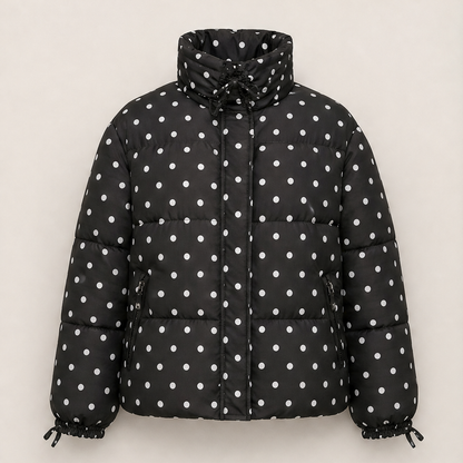Volnetta – Piumino Collo Alto a Pois Black
