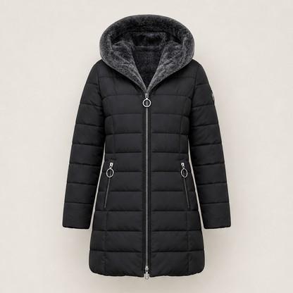 Luania – Piumino Lungo con Cappuccio Oversize Black