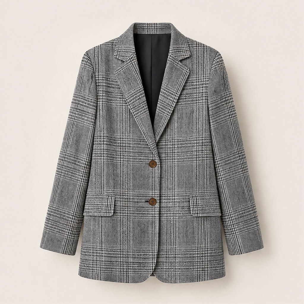 Verlana – Blazer Pied de Poule con Revers Grey