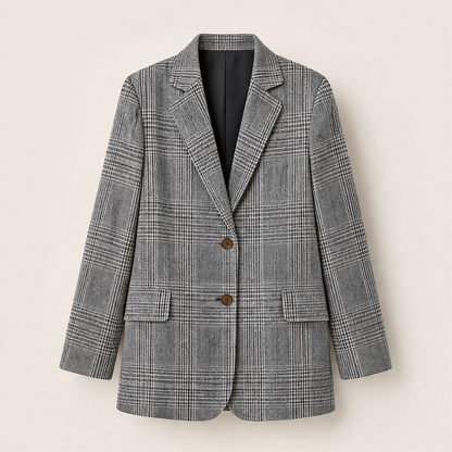Verlana – Blazer Pied de Poule con Revers Grey