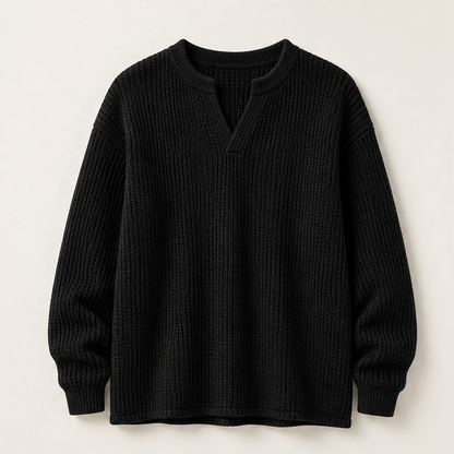 Velmara – Maglia a Vento Effetto Waffle Sovrapposto Black