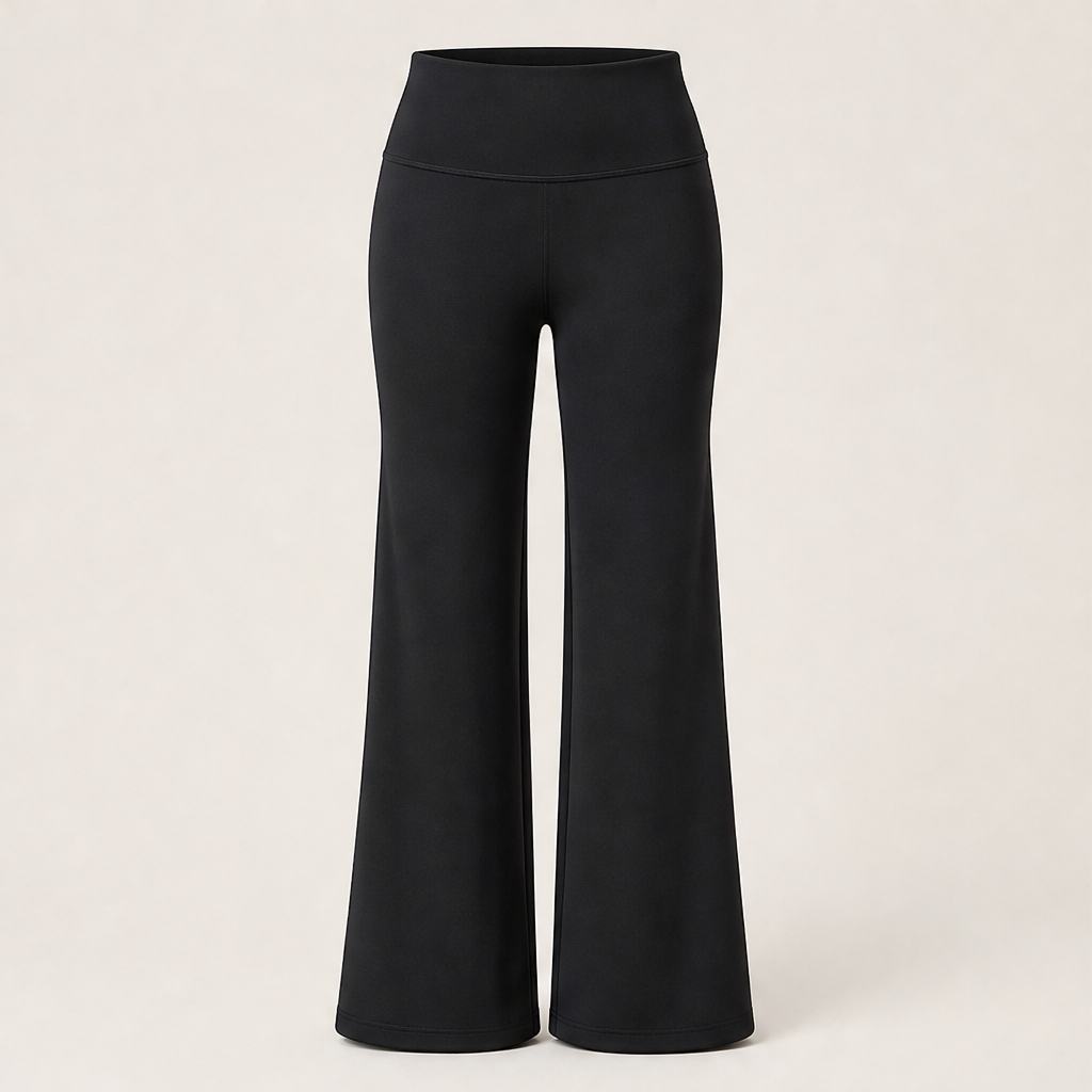 Velmora – Pantaloni a Gamba Larga Vita Alta Black