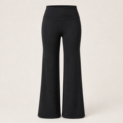 Velmora – Pantaloni a Gamba Larga Vita Alta Black