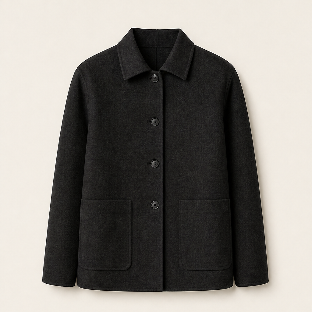 Lanovera – Overshirt in Lana a Strato Singolo Black