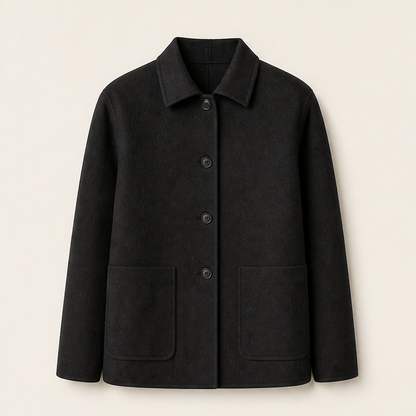 Lanovera – Overshirt in Lana a Strato Singolo Black