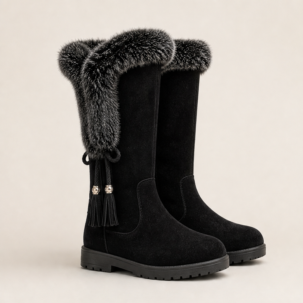 Nevara – Stivali da Neve con Bordo in Pelliccia Black