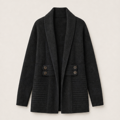 Novarene – Cardigan Doppiopetto in Maglia Black