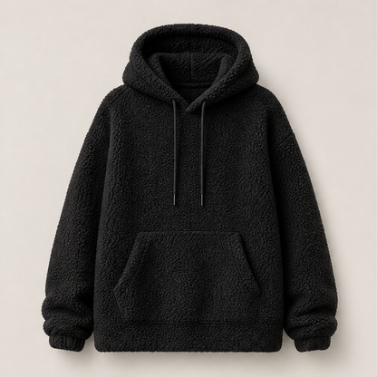 Novarca – Felpa con Cappuccio in Sherpa Oversize Black