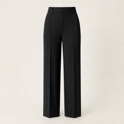 Velmira – Pantalone Relaxed in Crêpe Black