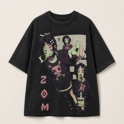 Vornetta – T-Shirt Oversize Stampa Zombie Girl Black
