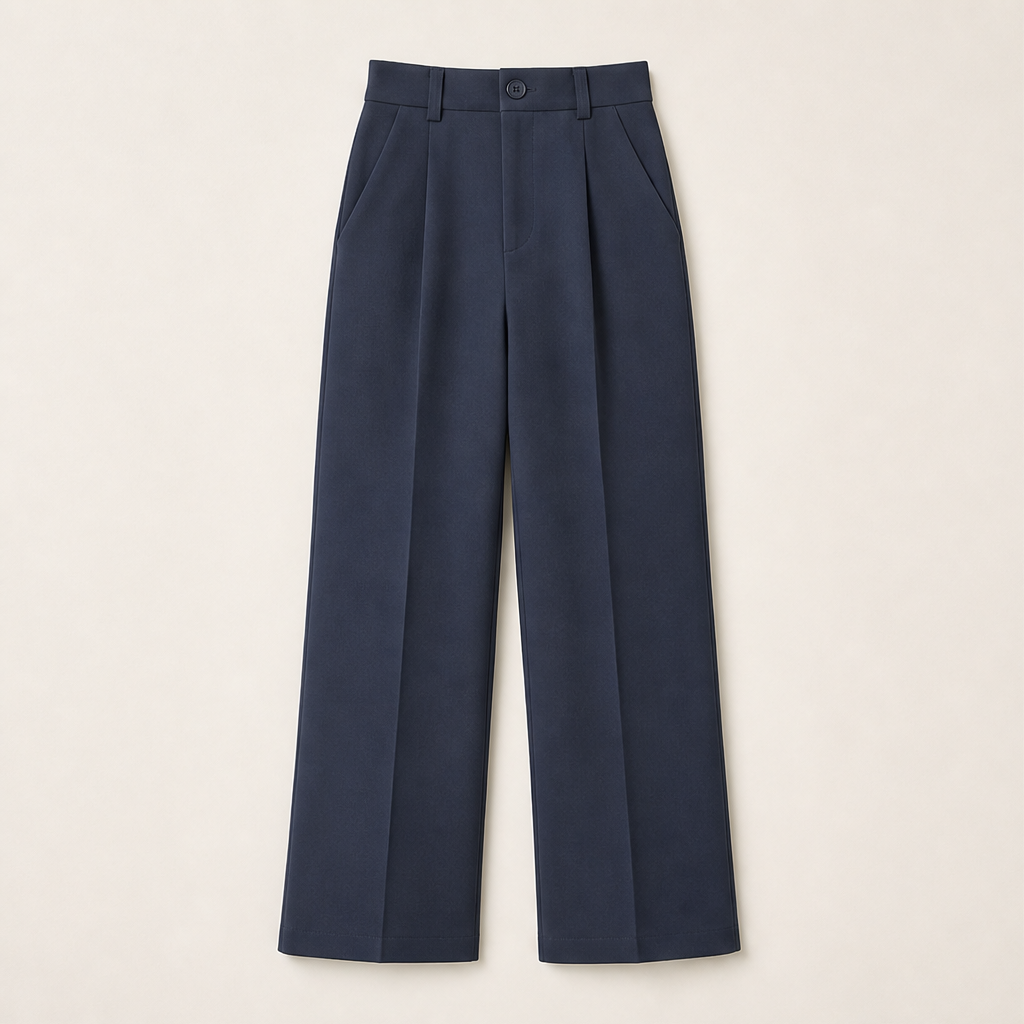 Varonti – Pantaloni Dritti Vita Alta Navy