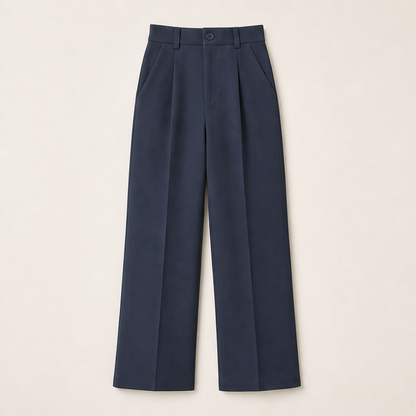 Varonti – Pantaloni Dritti Vita Alta Navy