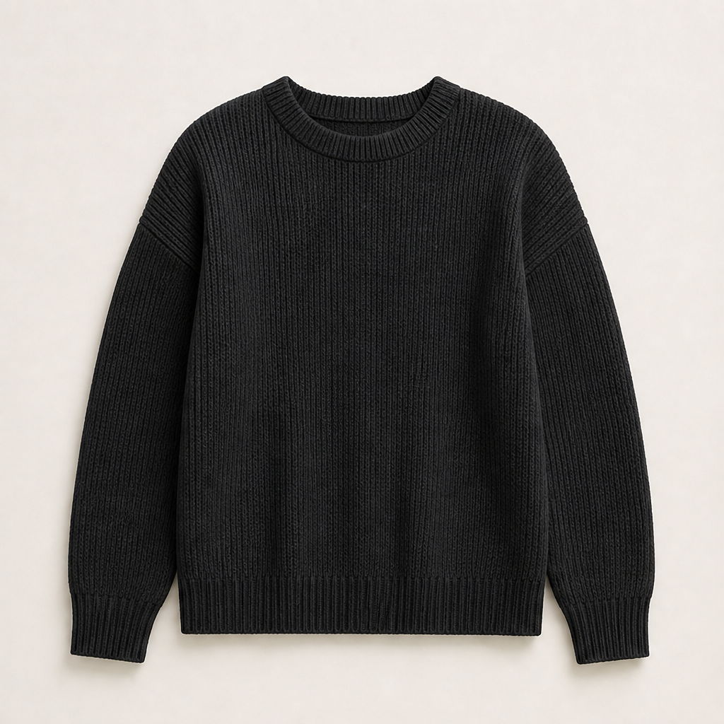 Maglera – Pullover Girocollo a Costine Black