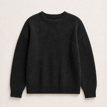 Maglera – Pullover Girocollo a Costine Black