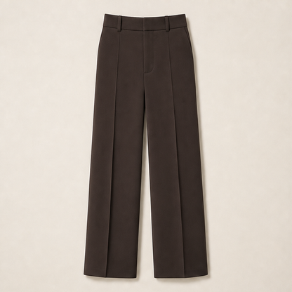 Varonne – Pantalone Relaxed in Crepe Darkbrown