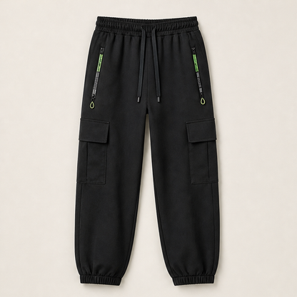 Varonne – Pantaloni Cargo Vintage Elasticizzati Black