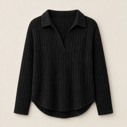 Novarino – Maglione a Costine con Scollo a V Black