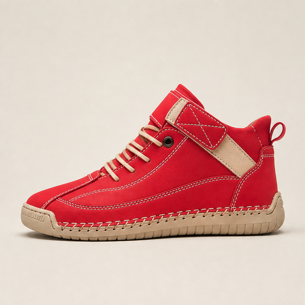 Geraldine – Sneakers Ortopediche in Pelle Red