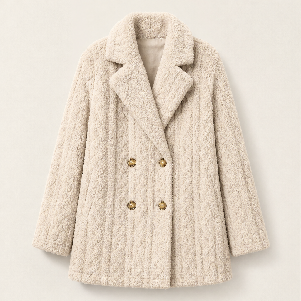Vireluna – Cappotto Doppiopetto Trapuntato Antivento Beige