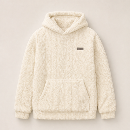 Novarla – Felpa con Cappuccio in Pile Jacquard Cream